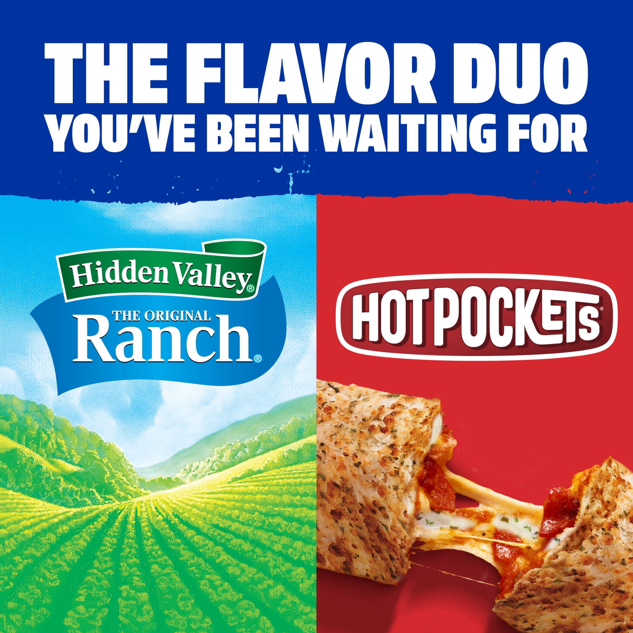 Hot Pockets Frozen Snacks, Ranch Lovers Pepperoni, Hidden Valley Ranch Seasoned Crust Sandwich, 17 oz, 4 pack (Frozen)
