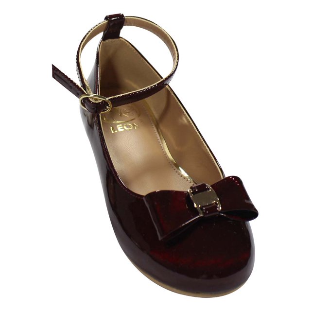 FLAT BALERINA LEON NIÑA MERLOT CHAROL 3319 LEON 3319p