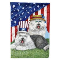 Carolines Treasures PPP3121GF Old English Sheepdog USA Flag Garden Size Small multicolor
