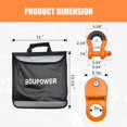 thumbnail image 3 of Heavy Duty Off-Road Recovery Kit,10 Ton Snatch Block Pulley,3" x 8' Tree Saver Strap,20ft Rope,2 D-Ring Shackles,Storage Bag & Winch Damper,4x4 Vehicle Recovery Gear, 3 of 7