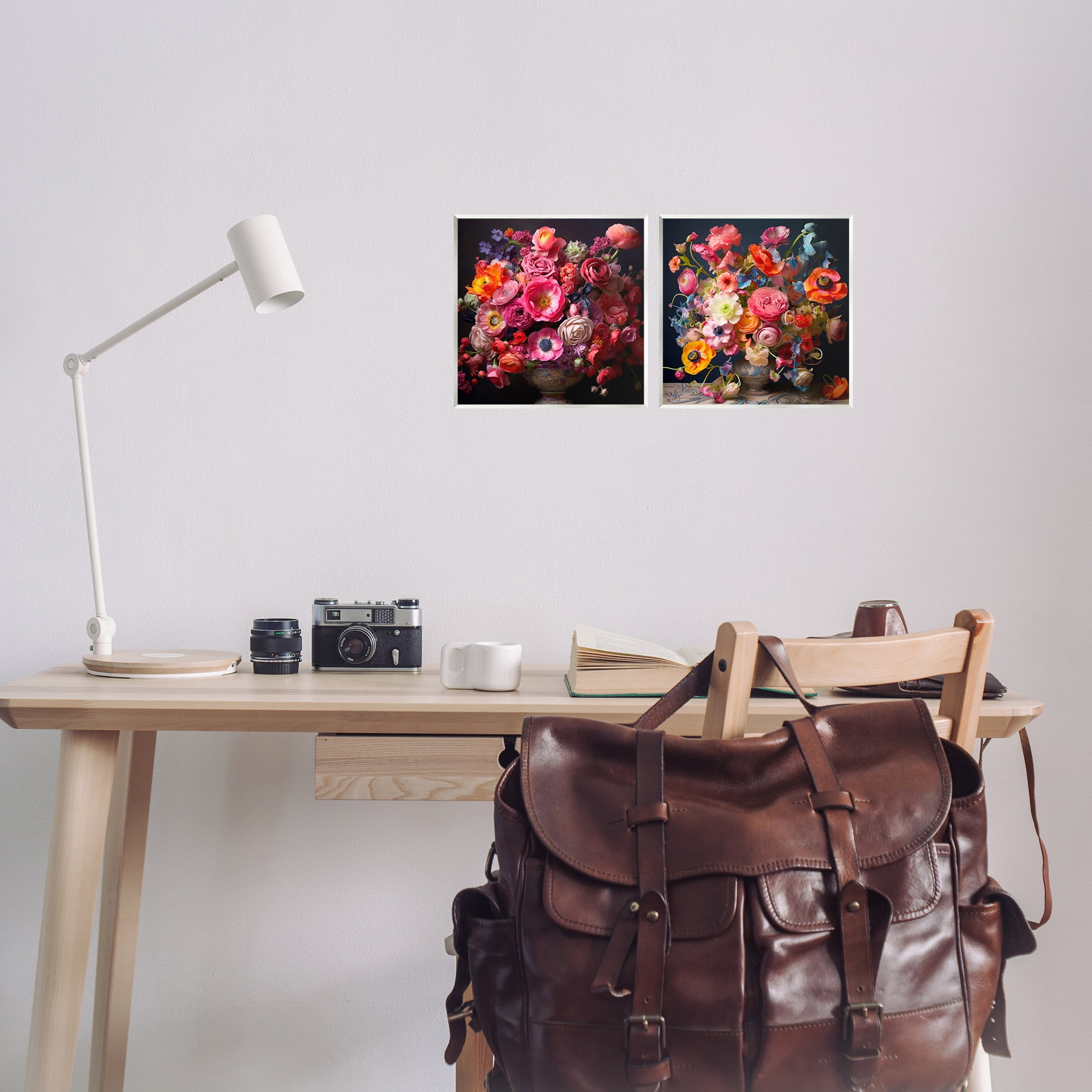 Stupell Industries Stunning Still Life Floral Arrangement Plants & Flowers Photography Unframed Art Print Wall Art, 12 x 12, Set of 2