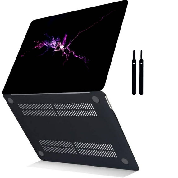 Hard Shell Case Cover Only Compatible Newest MacBook Pro 15 inchs with Retina Display Touch ID Cable Tie Model: A1707&A1990 (Purple series 0351)