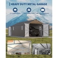 thumbnail image 6 of Grey Vertical Steel Roof Enclosed 12*25FT Metal Carport Garage, 6 of 7