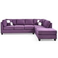 thumbnail image 3 of Maklaine Modern / Contemporary Microsuede Sectional in Purple, 3 of 4