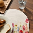 thumbnail image 3 of Pastoral Botanical Round 15 Inch Placemats Set of 2, Watercolor Spring Summer Flowers Rustic HeatResistant Non Slip Place Mats for Dining Table, Wipeable Braided Kitchen Table Mats for Housewarming, 3 of 9