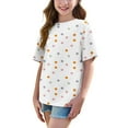 thumbnail image 4 of THDHVS Girls Summer T-Shirts,Summer Casual Tops for Kids,Girls Short Sleeve T Shirts Kids Summer Oversized Tops Casual Crewneck Basic Tees Multicolor 14-15 Years, 4 of 6