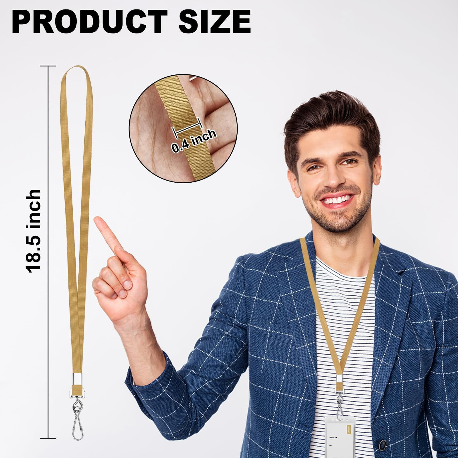 Bulk Lanyards For Id Badges With Swivel Hook Clips Name Tag Lanyard Holder (gold  100 Packs)