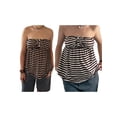 thumbnail image 3 of Argulvti Women Tube Top, Strapless Backless Solid/Stripes Vest Pleated Summer Tops, 3 of 9