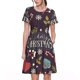 thumbnail image 1 of Balery Merry Christmas Vestidos sueltos de manga corta para mujer, vestidos de verano 2025, vestidos casuales de corte A con vuelo., 1 of 6