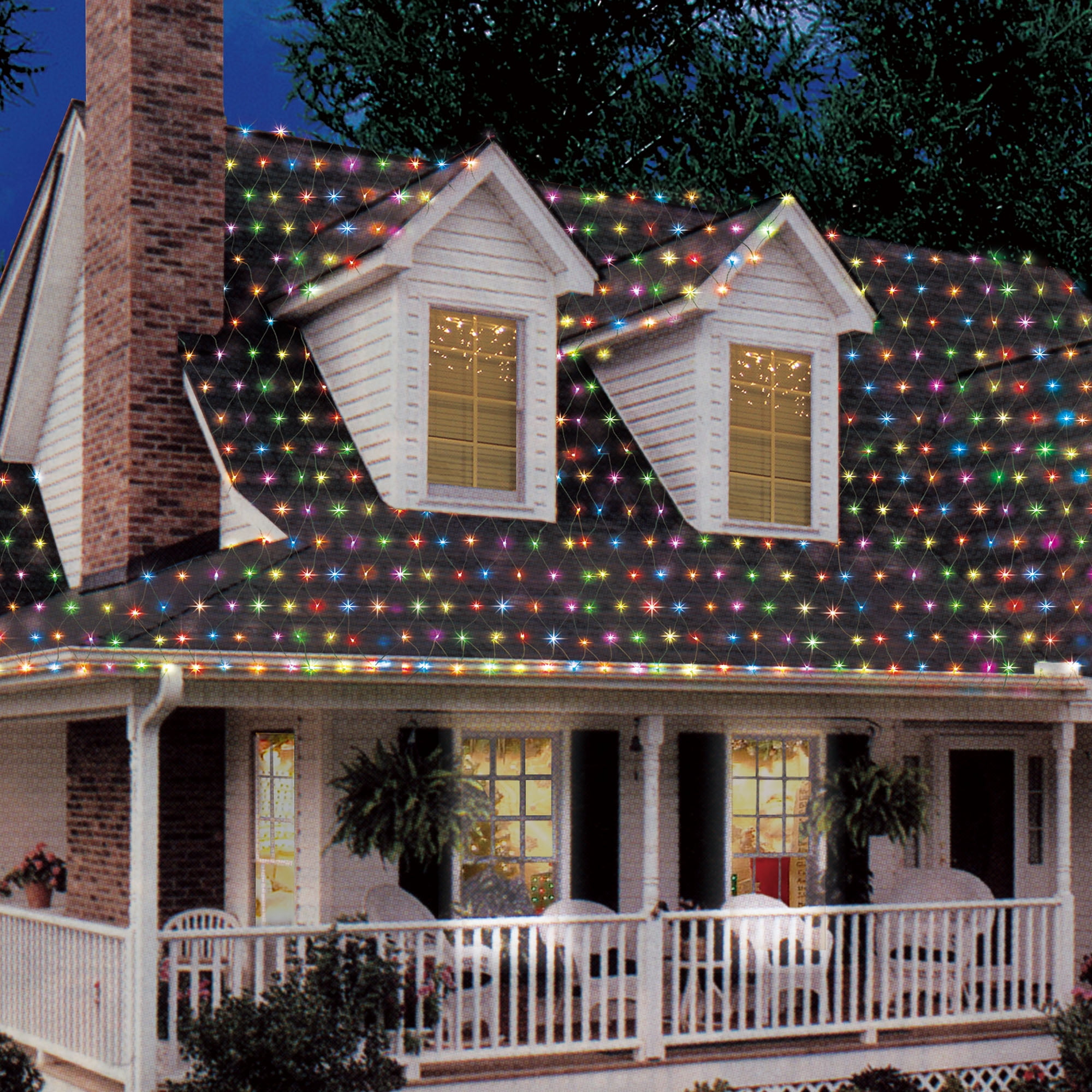 Indoor/Outdoor 240-Count LED Giant Net Christmas Lights, Multicolor, 8' x 5', Holiday Time