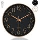 thumbnail image 1 of Relojes Pared Cuarzo Silencioso Moderno, Relojes Pared Redondo 25 CM, Sin Tictac, Reloj de Pared Decorativo para Sala de Estar, Dormitorio, Oficina, Cocina (Negro y Dorado), 1 of 7