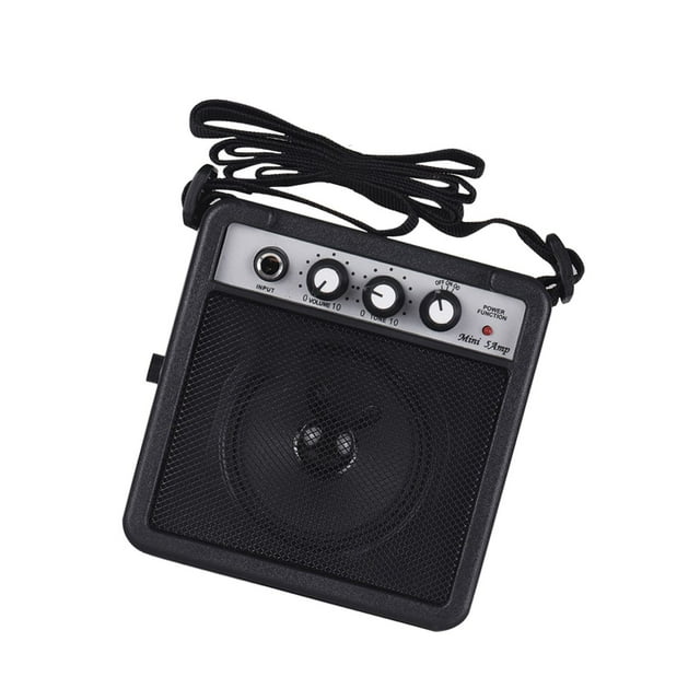 Mini Guitar Amplifier 5W Speaker with 3.5mm & 6.35mm Inputs 1/4 Inch Output Volume Tone Adjustment Overdrive Portable Lightweight for Indoor and Outdoor Use