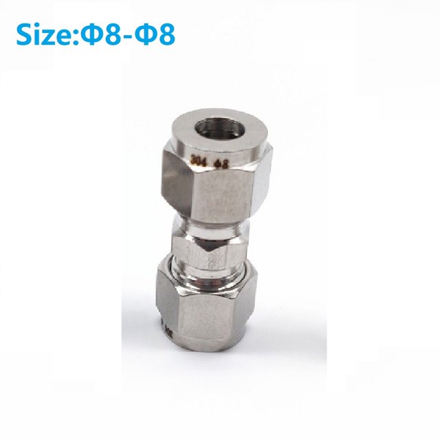 Lefu Tube de Compression en Acier Inoxydable Raccord Adaptateur à Double Férule Droite