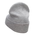 thumbnail image 2 of Winged Star Embroidered 12 Inch Long Knitted Beanie - Heather Grey OSFM, 2 of 5