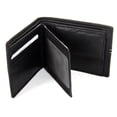 thumbnail image 3 of Men's Leather Bifold Wallet 6 Credit Card Slots 1 Id Window Stitch Design Black Wallet 4 x 3.25 inches, 3 of 3