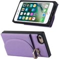 thumbnail image 5 of Wallet Cases for iPhone SE 2022/SE 2020/7/8 with Card Holder 4.7",PU Leather Magnetic Clasp [360° Rotatable Ring Holder Kickstand] Heavy Duty Flip Case for Women Girls,(Purple), 5 of 7