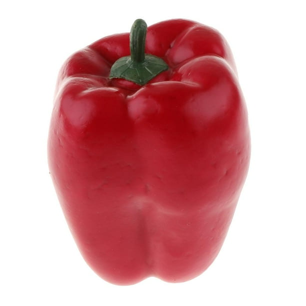 Pimiento morrón artificial, alimento realista, verdura falsa para gabinete rojo