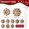 thumbnail image 2 of 100 unidades de adornos de madera con forma de copos de nieve de Blulu con cordón de 5 y 8 cm, 2 of 7
