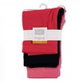 thumbnail image 2 of Hudson Baby Toddler Girl Cotton Leggings 3pk, Pink Black, 18-24 Months, 2 of 2