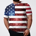thumbnail image 2 of GLVSZ 4th of July T-Shirts for Men 2024 Plus Size Short Sleeve Crewneck Basic Tees American Flag Printed Patriotic Shirts for Independence Day, 2 of 5