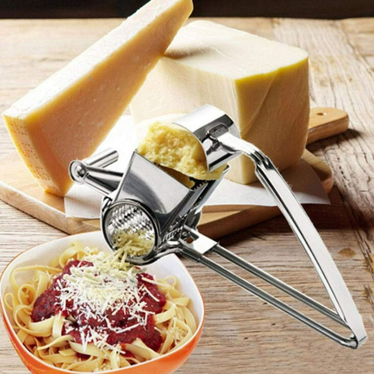 Hand Held Rotary Cheese Grater, Cheese Cutter Slicer With Sharp