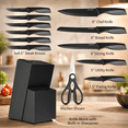 thumbnail image 3 of FXXNNN Knife Set, 13PC German Stainless Steel Knife set with Rust Resistant Design, Dishwasher Safe, Ergonomic Handles, Black, 3 of 9