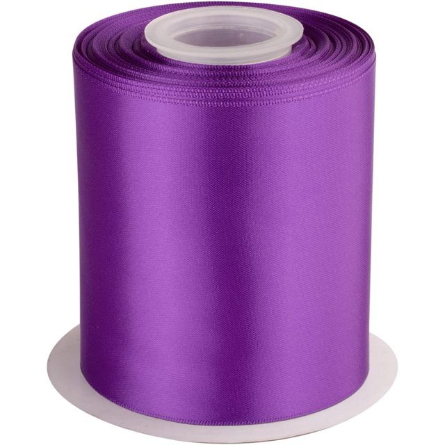 GFDYREE 4" Inch Double Faced Satin Ribbon Purple Solid Polyester Craft Ribbon - 25 Yards Perfect for Gift Wrapping, Crafts, Wreath, Wedding Party Ceremony Decoration, Floral Arrangement, Sew