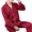 Red, variant on HEVIRGO 2 Pcs/Set Pajamas Suit Imitation Silk Single-breasted Cardigan Plus Size Men Nightclothes for Home,Grey L