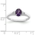 thumbnail image 4 of Sterling Silver Rhodium Plated Diamond And Amethyst Ring (Size 6) Made In Thailand qr4482am-6, 4 of 6