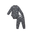 thumbnail image 1 of Qiylii Baby Boy Girls Fall Clothes Set, Moon Printed Pattern Romper and Drawstring Pants, 1 of 9