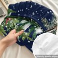 thumbnail image 4 of Full Size Fitted Sheet Set - Navy Blue Snowman Christmas 3 Piece Bedding Sets 16" Deep Pocket Fitted Sheet with 2 Pillowcases, Xmas Tree Snowflake Winter Birds Brushed Microfiber Hotel Bed Sheets, 4 of 9