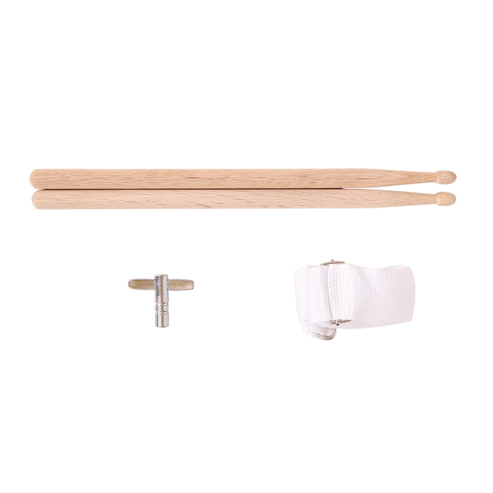 Snare Drum 10" x 6" Kid Drums Acoustic Single Drum 6 Lugs with Drumsticks Drum Key Strap, Wood
