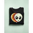 thumbnail image 3 of Layered Alien Emoji Vibes - Retro Galactic Graphic Women's Sweatshirt, 3 of 4