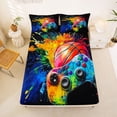 thumbnail image 5 of Erosebridal Basketball Gamepad Gaming Queen Sheet Sets For Boys,Watercolor Oil Painting Aesthetic Art Bed Set 4 Pieces, 5 of 6