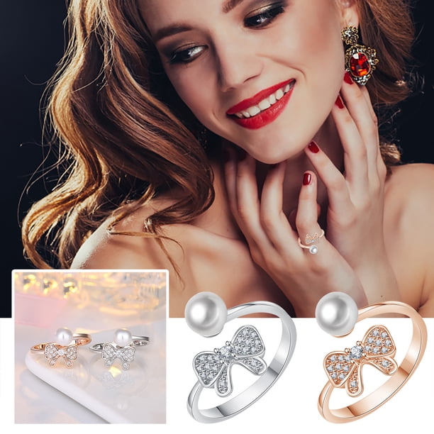 Fiudx Anillo de Circonita Cúbica, Diseño de Aleación Ajustable, Elegante Función de Giro, Ajuste Cómodo, Regalo Significativo para Cualquier Ocasión, Perfecto para Hombres y Mujeres, Declaración de M