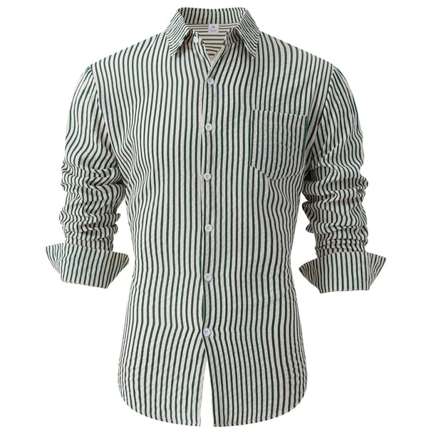 Blusa y camisa de manga larga con cuello vuelto para hombre, blusa informal de moda con botones y retazos, blusa de manga larga con cuello alto, blusa de poliéster para hombre