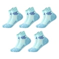 thumbnail image 4 of AirLoni 5 Pack Men's Mid Calf Socks Elastic Breathable Anti-Odor Sweat Absorbing Medium Tube Basketball Socks For Summer Activities Light Blue,One Size, 4 of 4