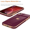 thumbnail image 3 of Compatible with iPhone Xr Case for Women Girl Cute Love-Heart Luxury Bling Plating Soft Back Cover Raised Full Camera Protection Bumper Silicone Shockproof Phone Case for iPhone Xr, Wine red, 3 of 13