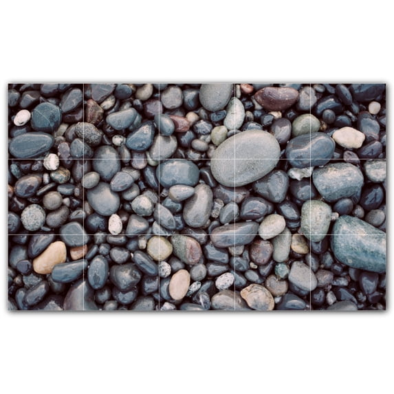 Picture-Tiles.com: Rocks Ceramic Tile Wall Mural WAL500919-53S. 21.25"W x 12.75"H using (15) 4.25" x 4.25" Ceramic Tiles-Satin Finish