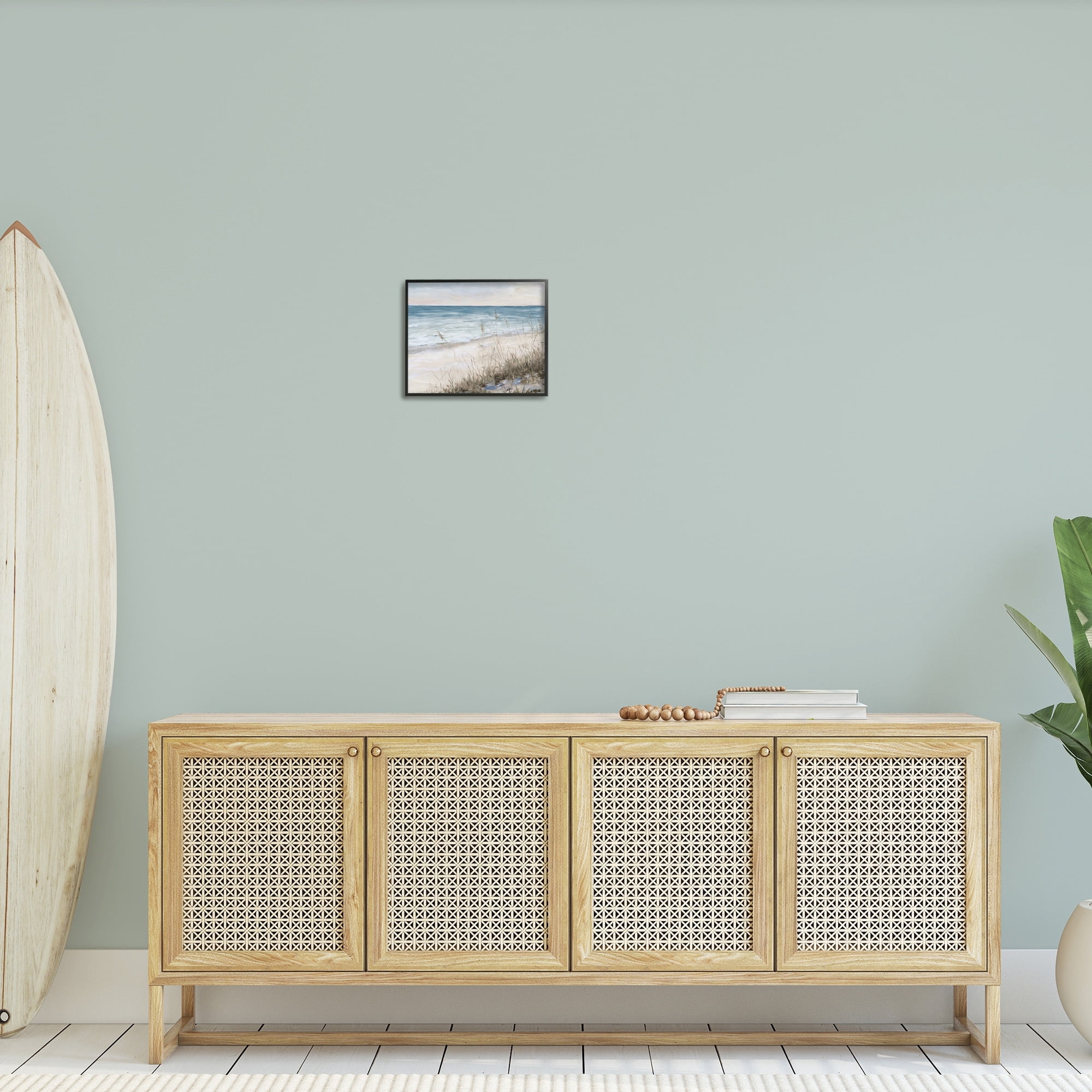 Stupell Indtries Traditional Beach Coast Line Tall Grass Soft Sky,20 x 16,Design by Julie DeRice