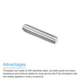 thumbnail image 4 of Uxcell Fully Threaded Rod M14 x 60mm 2mm Thread Pitch 304 Stainless Steel Right Hand Threaded Rods Bar Studs 5 Pack, 4 of 6