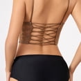 thumbnail image 3 of Top de tirantes cruzados con encaje y espalda descubierta para mujer, estilo sexy europeo y americano, con escote irregular y favorecedor para chica sexy, 3 of 6