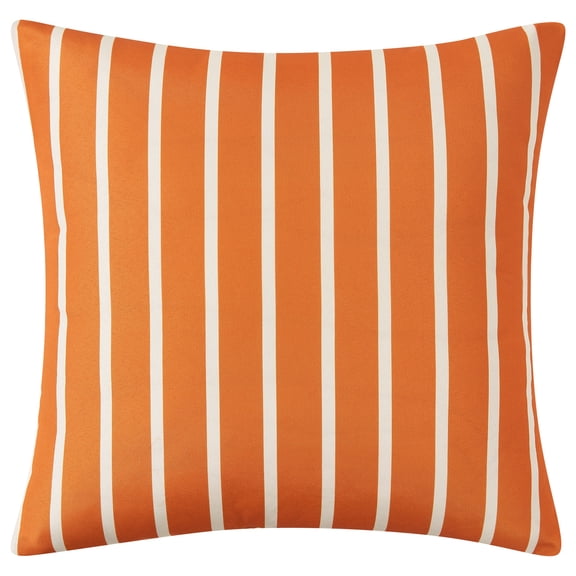 Mainstays Reversible Decorative Outdoor Throw Pillow, Orange Stripe, 16 in x 16 in
