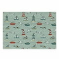 thumbnail image 1 of Lighthouse Cutting Board, Seagulls Lighthouses Message Bottles Steamboats Sailboats Wavy Pattern Nautical, Decorative Tempered Glass Cutting and Serving Board, Small Size, Multicolor, by Ambesonne, 1 of 1