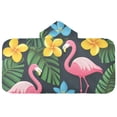 thumbnail image 5 of Yayeee Kids Hooded Towels Toddler Soft Absorbent Beach Bathing Wrap 50" x 23.5", Flamingo Floral Pattern, 5 of 5