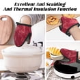 thumbnail image 7 of Disketp Abstract Red Marble Non-Slip Mini Oven Mitt Set, Short Oven Mitts for Baking Grilling Barbecue Microwave, 5.9"x5.9"in, 7 of 7