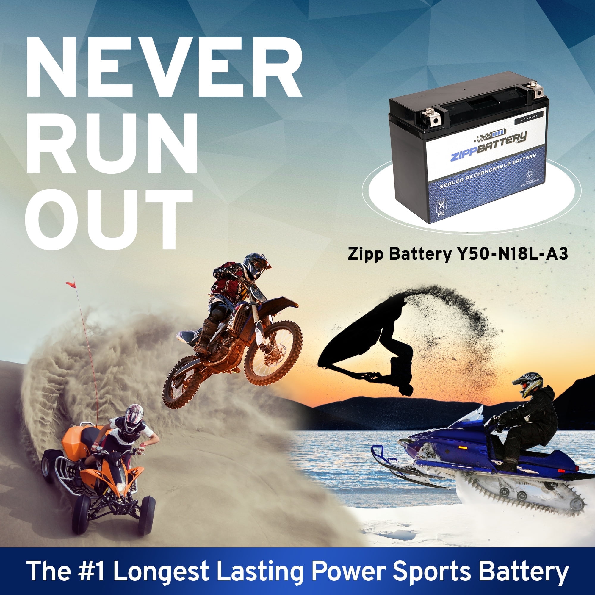 Zipp Battery Y50-N18L-A3 (50-N18L-A3 12 Volt,20 Ah, 260 CCA) Motorcycle Battery for Harley-davidson 1340cc Fl Flh Touring 1989