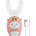 thumbnail image 1 of U Shape Toothbrush USB Rechargeable Electric Toothbrush with 5 Modes IPX7 Waterproof 360Degrees Oral Tooth Cleaning Toddler  Rounded Toothbrush for 2-14 Years Old Kids, 1 of 9