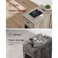 thumbnail image 3 of VASAGLE Side Table with Storage, End Table with USB Ports and Outlets, Nightstand with Charging Station, Drawer, Storage Cabinet, Magazine Rack, for Living Room, Bedroom, Greige, 3 of 7