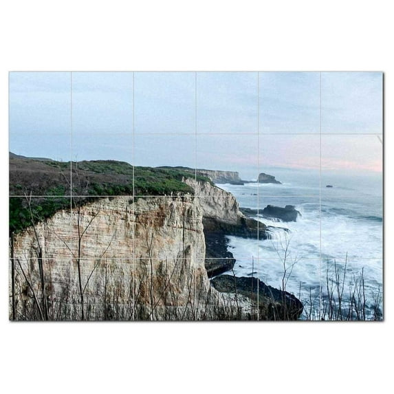 Coastal Ceramic Tile Mural Kitchen Backsplash Bathroom Shower, 400553-XL64